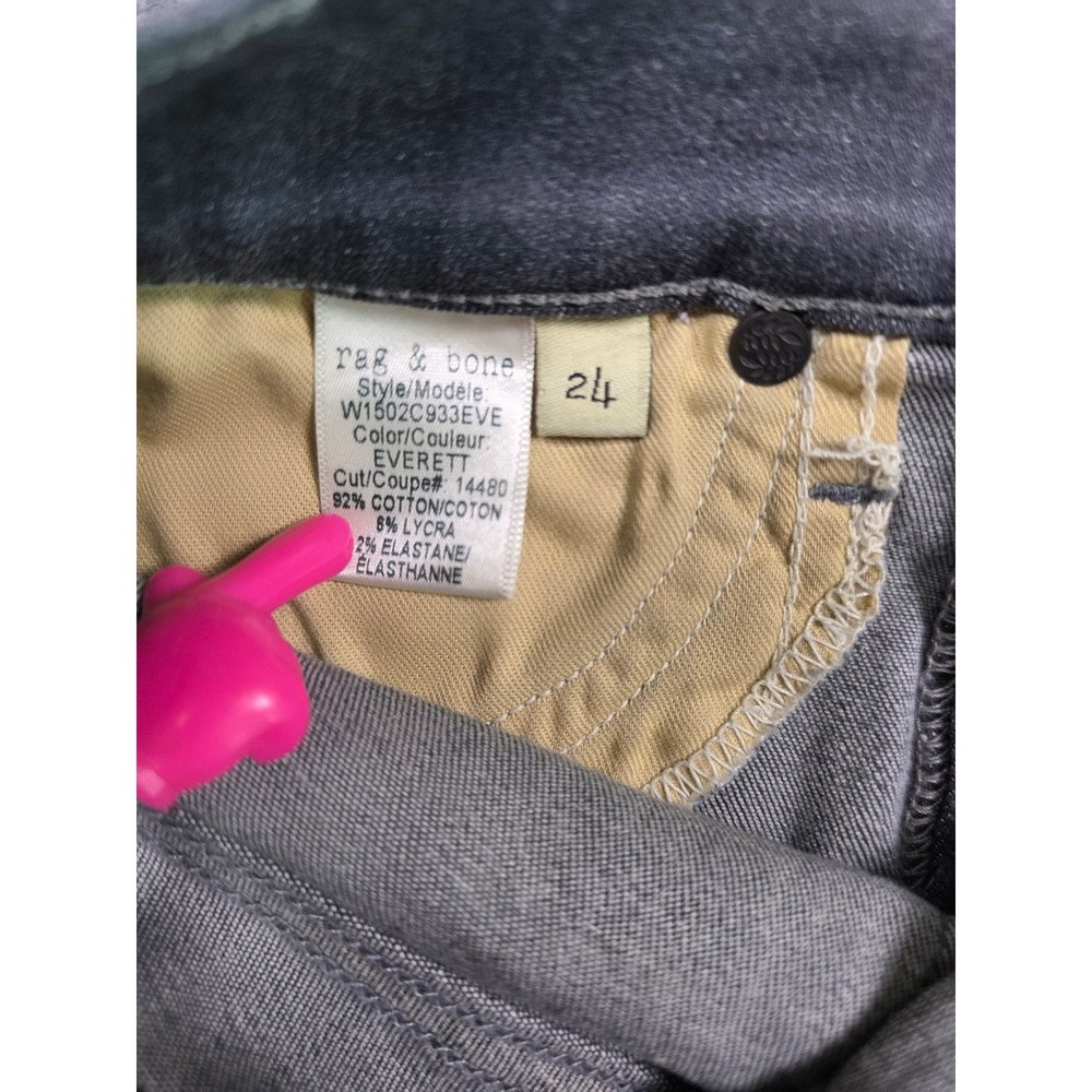Rag & Bone Skinny Jeans Womens 24 Grey Everett W1502C933EVE Stretch Denim - Picture 5 of 11